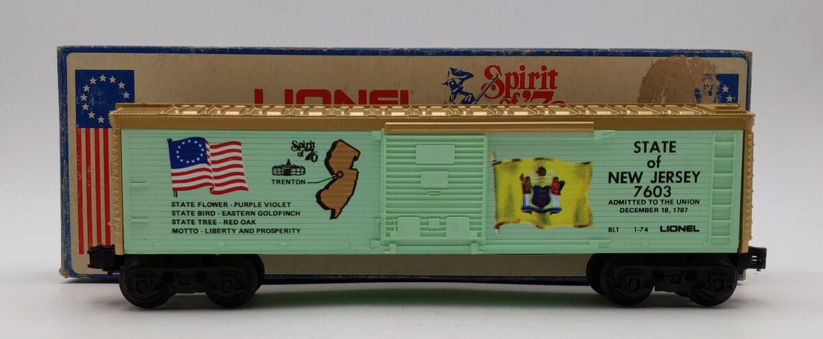 Lionel 6-7603 O Gauge State of New Jersey Boxcar #7603 LN/Box