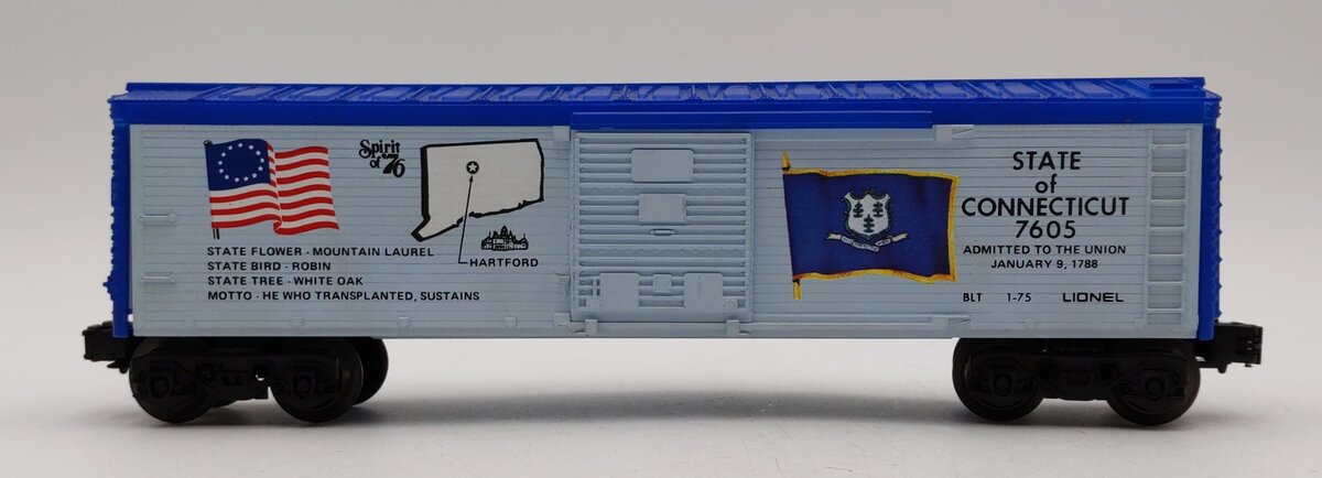 Lionel 6-7605 O Gauge Spirit of 76 State of Connecticut Boxcar #7605 LN/Box