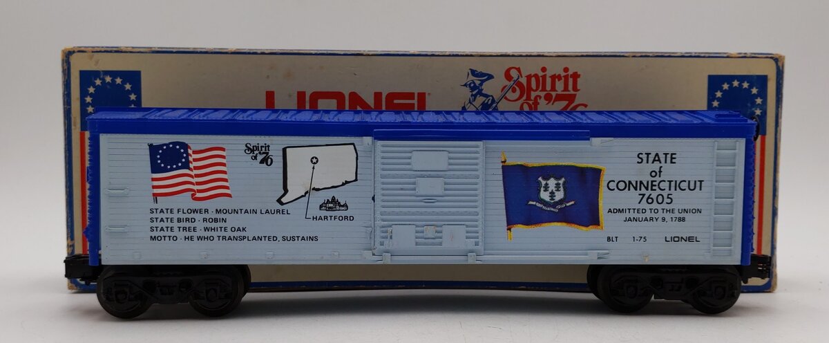 Lionel 6-7605 O Gauge Spirit of 76 State of Connecticut Boxcar #7605 LN/Box
