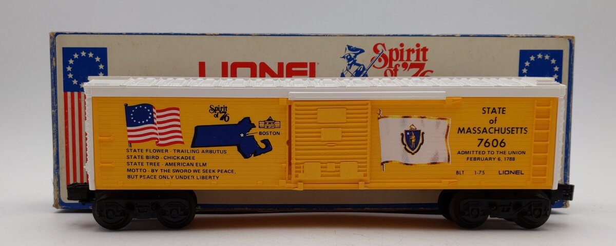 Lionel 6-7606 O Gauge State of Massachusetts Boxcar #7606 LN/Box