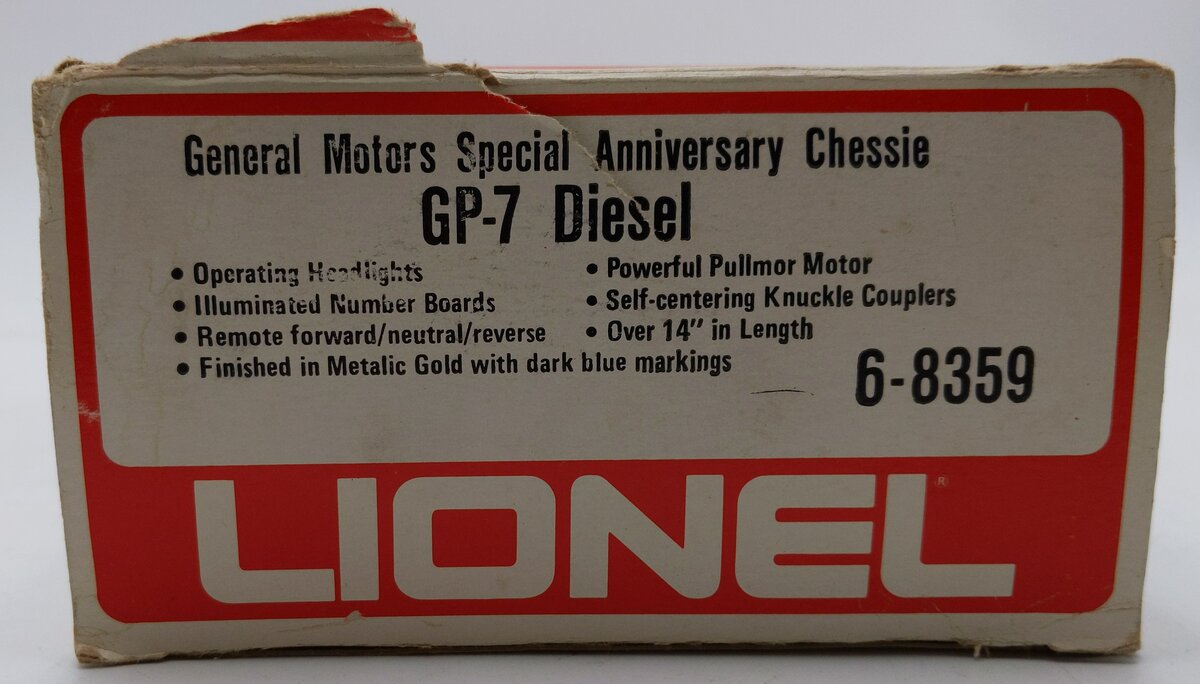Lionel 6-8359 O Gauge Chessie System GM Gold GP7 Diesel Engine EX/Box