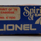 Lionel 6-7600 O Gauge Spirit of 76 N5C Porthole Lighted Caboose EX/Box