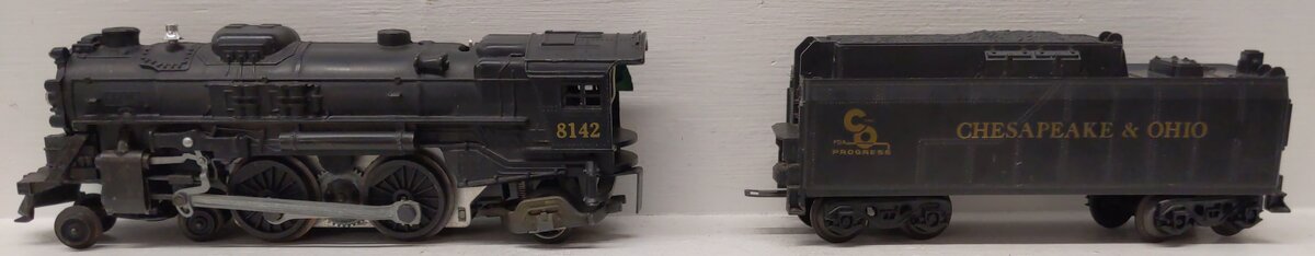 Lionel 6-8142 O Gauge C&O 4-4-2 Diecast Steam Locomotive & Tender VG