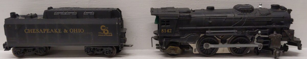 Lionel 6-8142 O Gauge C&O 4-4-2 Diecast Steam Locomotive & Tender VG