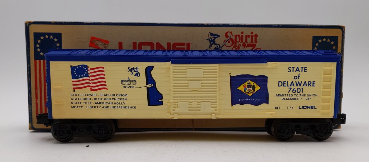 Lionel 6-7601 O Gauge State of Delaware Boxcar LN/Box