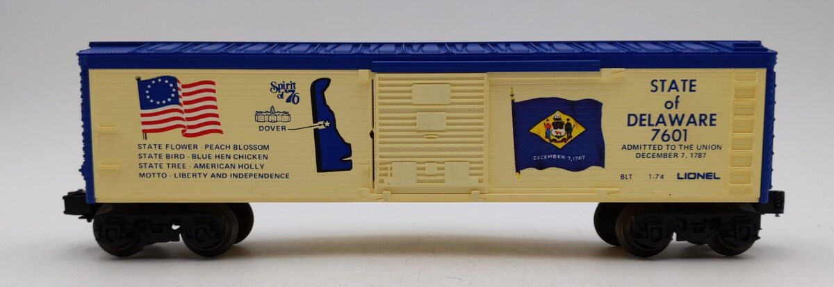 Lionel 6-7601 O Gauge State of Delaware Boxcar LN/Box