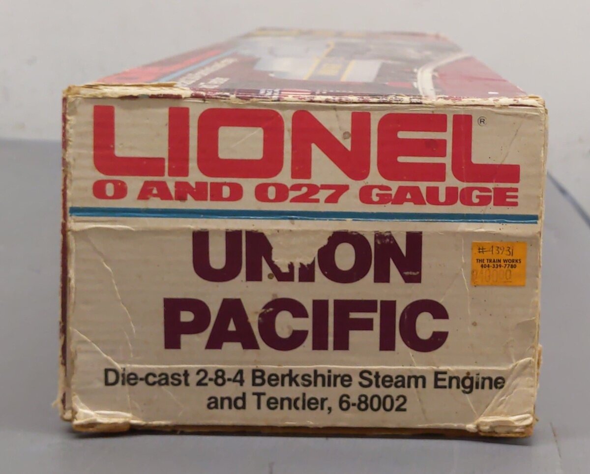 Lionel 6-8002 O Union Pacific Berkshire 2-8-4 Steam Locomotive & Tender #8002 VG/Box