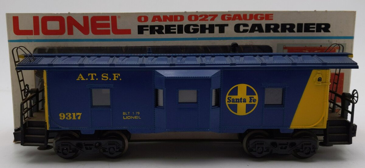 Lionel 6-9317 O Gauge AT&SF Blue & Yellow Bay Window Caboose #9317 VG/Box