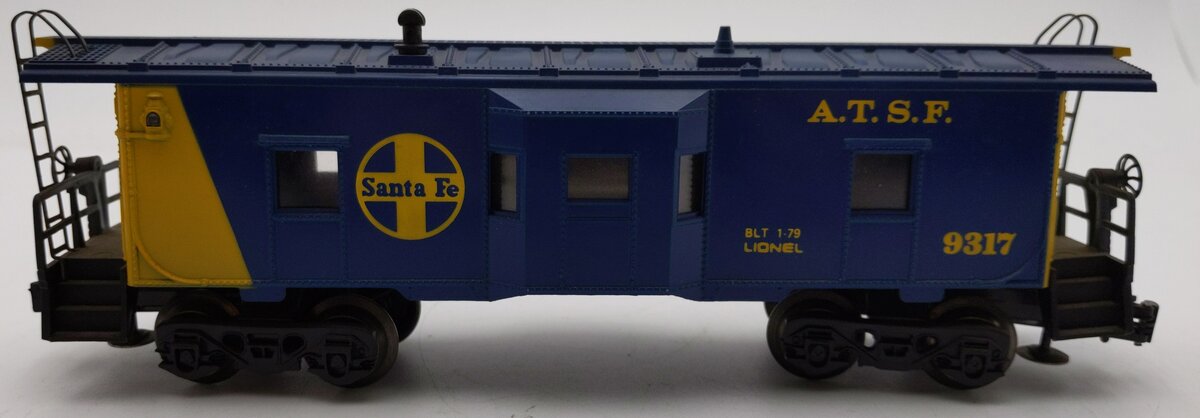 Lionel 6-9317 O Gauge AT&SF Blue & Yellow Bay Window Caboose #9317 VG/Box