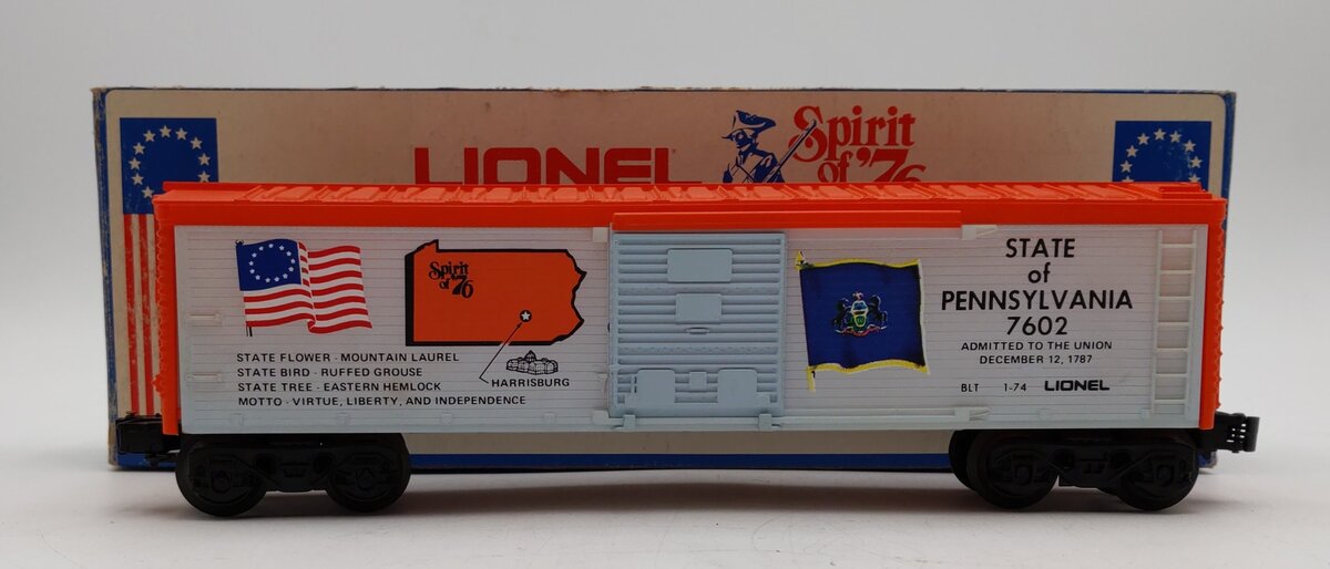 Lionel 6-7602 O Gauge Spirit of 76 State of Pennsylvania Boxcar #7602 LN/Box