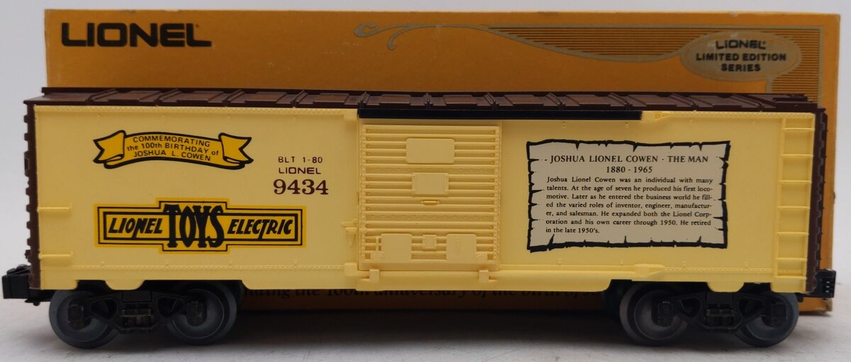 Lionel 6-9434 O Gauge Joshua Lionel Cowen "The Man" Boxcar EX/Box