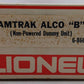 Lionel 6-8667 Amtrak Alco Non-Powered B-Unit Diesel Locomotive EX/Box