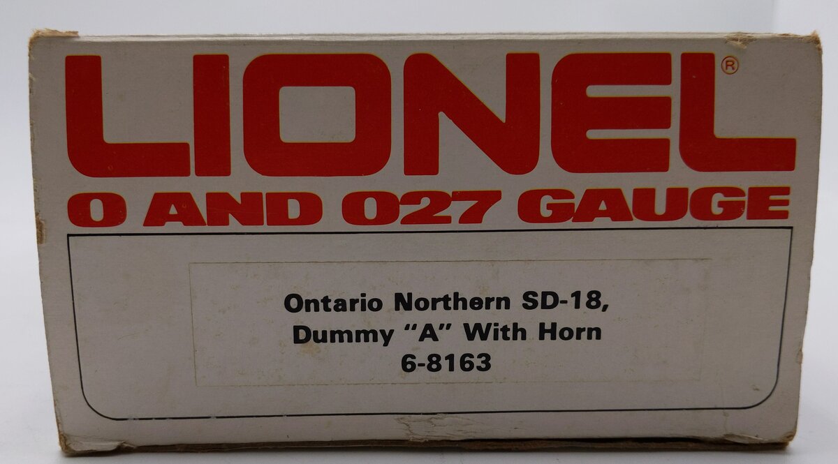 Lionel 6-8163 O Gauge Ontario Northland SD-18 Dummy Diesel Engine #8163 w/ Horn EX/Box