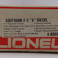 Lionel 6-8566 O Gauge Southern F-3 A Diesel Locomotive #8566 LN/Box