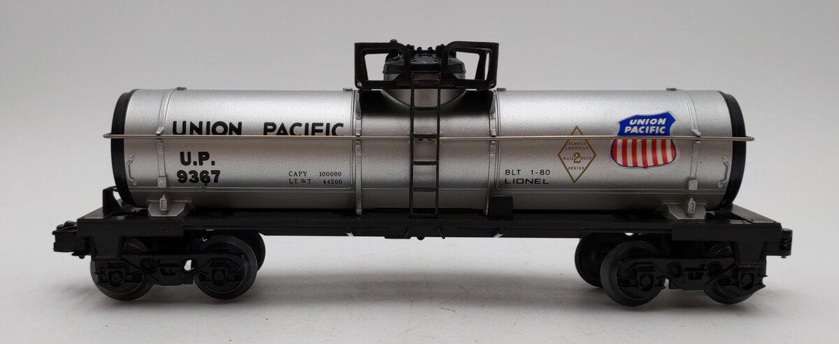 Lionel 6-9367 O Gauge Union Pacific Single Dome Tank Car #9367 VG/Box