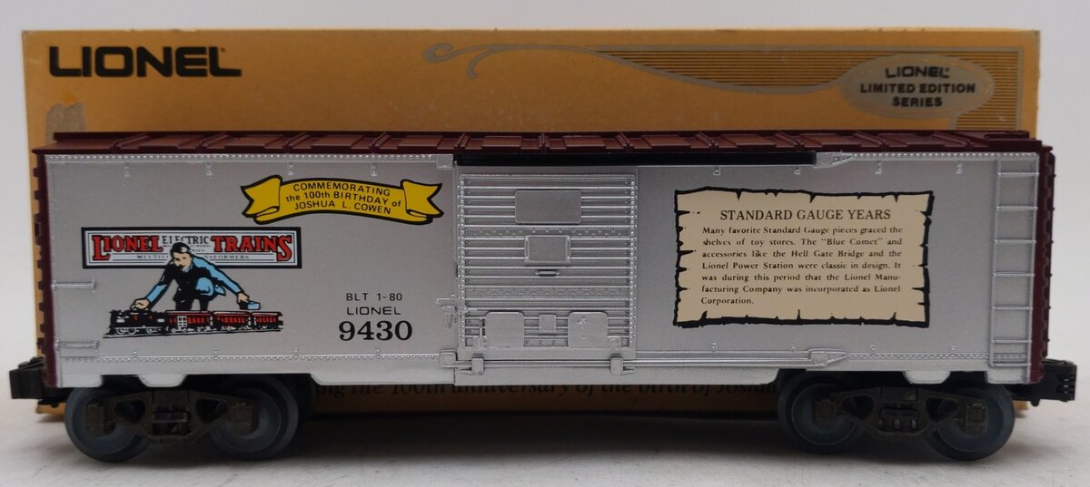 Lionel 6-9430 O Gauge Joshua Lionel Cowen The Standard Gauge Years Boxcar EX/Box