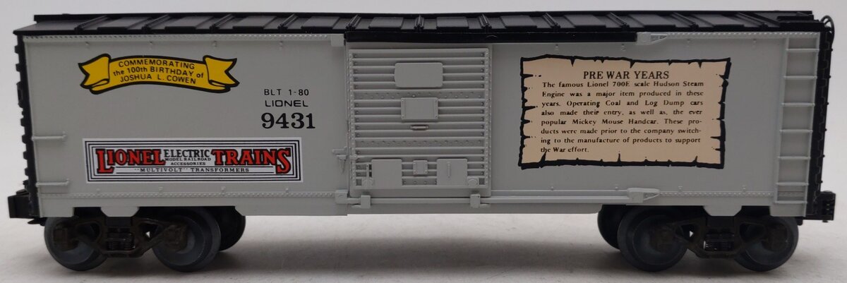 Lionel 6-9431 O Gauge Joshua Lionel Cowen The Prewar Years Boxcar EX/Box