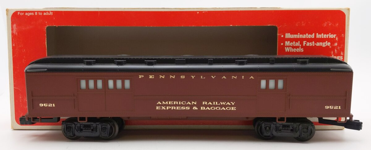 Lionel 6-9521 O Gauge Pennsylvania Illuminated Baggage Car #9521 LN/Box