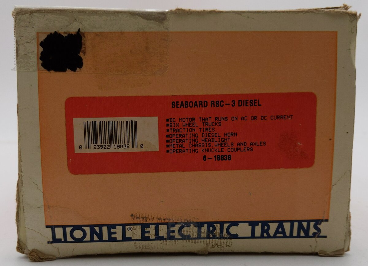Lionel 6-18838 Seaboard RSC-3 Diesel Locomotive w/ Horn #1538 VG/Box