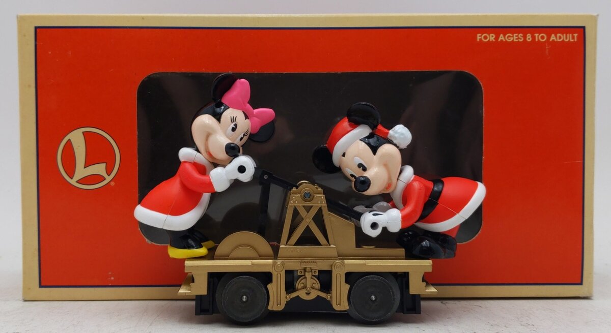 Lionel 6-18433 O Gauge Mickey & Minnie Christmas Operating Handcar EX/Box