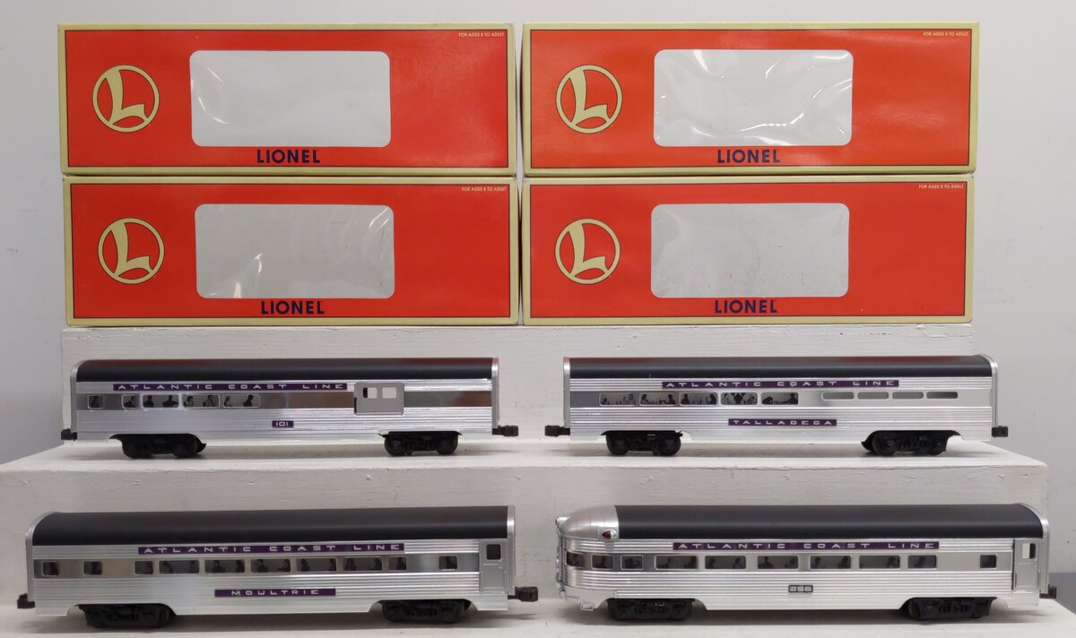 Lionel 6-19154 O Scale Atlantic Coast Line Aluminum Passenger Cars (Set of 4) EX/Box