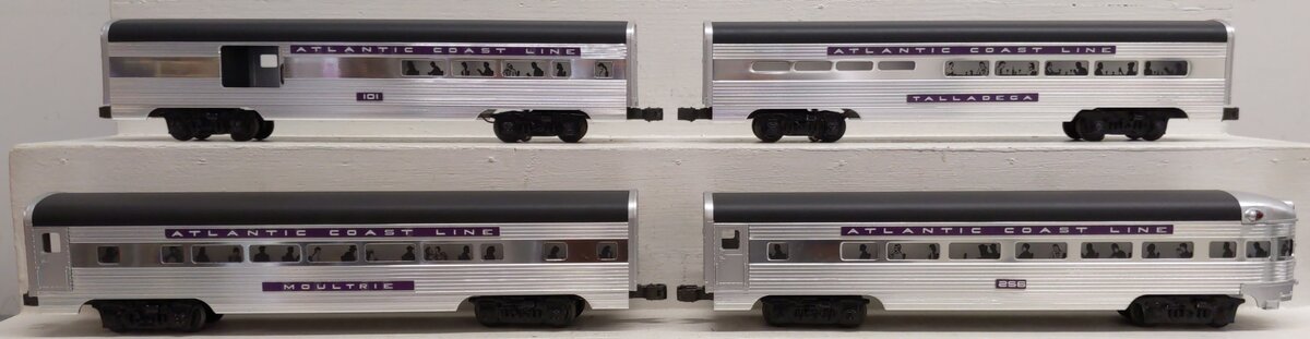 Lionel 6-19154 O Scale Atlantic Coast Line Aluminum Passenger Cars (Set of 4) EX/Box