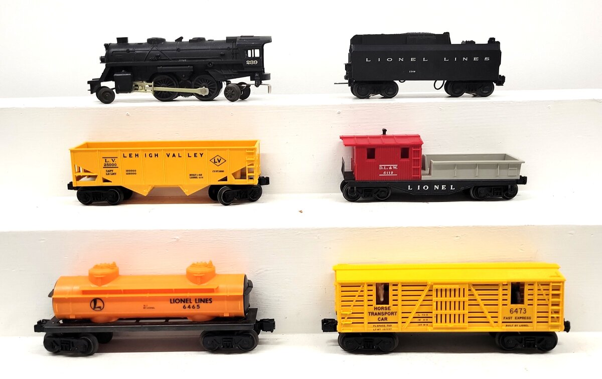 Lionel 11550 Vintage O 239 Steam Freight Set w/234W, 6473, 6176, 6465. 6119 VG/Box