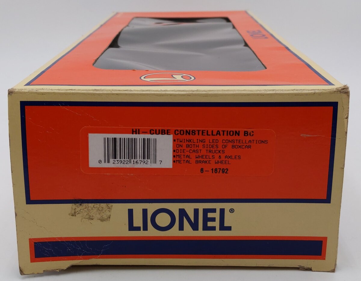 Lionel 6-16792 O Gauge Constellation Hi-Cube Boxcar #9600 LN/Box