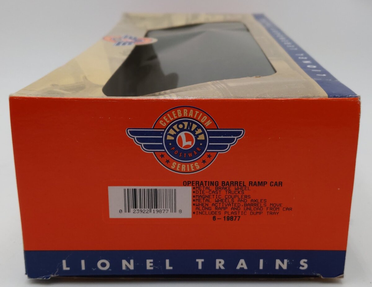 Lionel 6-19877 O Gauge Santa Fe ATSF Operating Barrel Ramp Car #356225 LN/Box