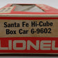 Lionel 6-9602 O Gauge Santa Fe Hi-Cube Boxcar EX/Box