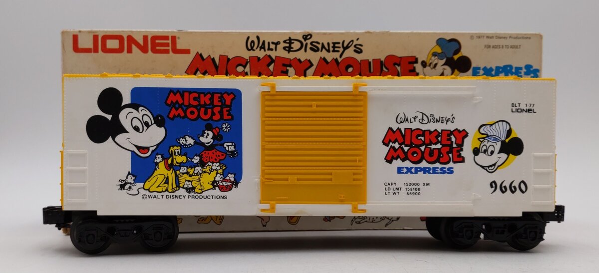Lionel 6-9660 O Gauge Mickey Mouse Hi-Cube Boxcar LN/Box