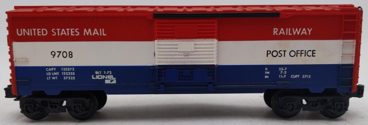 Lionel 6-9708 O Gauge United States Mail Boxcar VG/Box