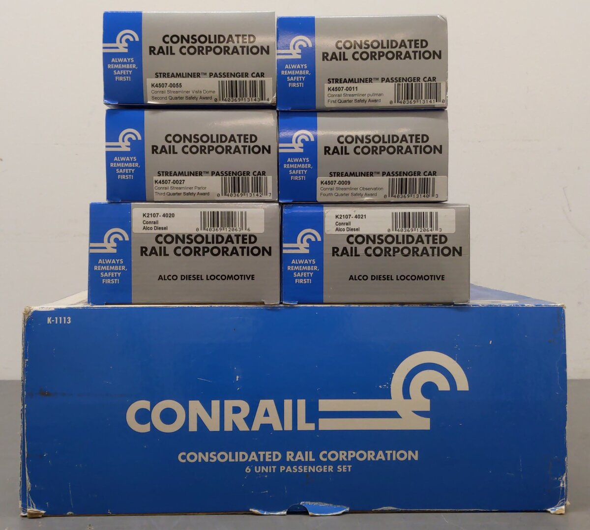 K-Line K-1113 O Gauge Conrail Diesel Passenger Train Set EX/Box