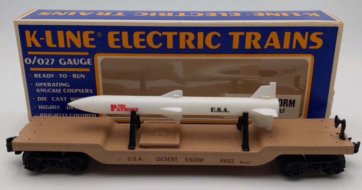 K-Line K6652 O Desert Storm US Army Missile Carrier Flatcar w/Missile LN/Box