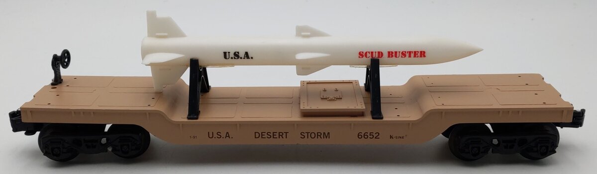 K-Line K6652 O Desert Storm US Army Missile Carrier Flatcar w/Missile LN/Box