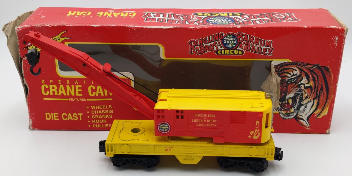 K-Line K6810 O Ringling Bros and Barnum & Bailey Operating Crane Car #6810 LN/Box