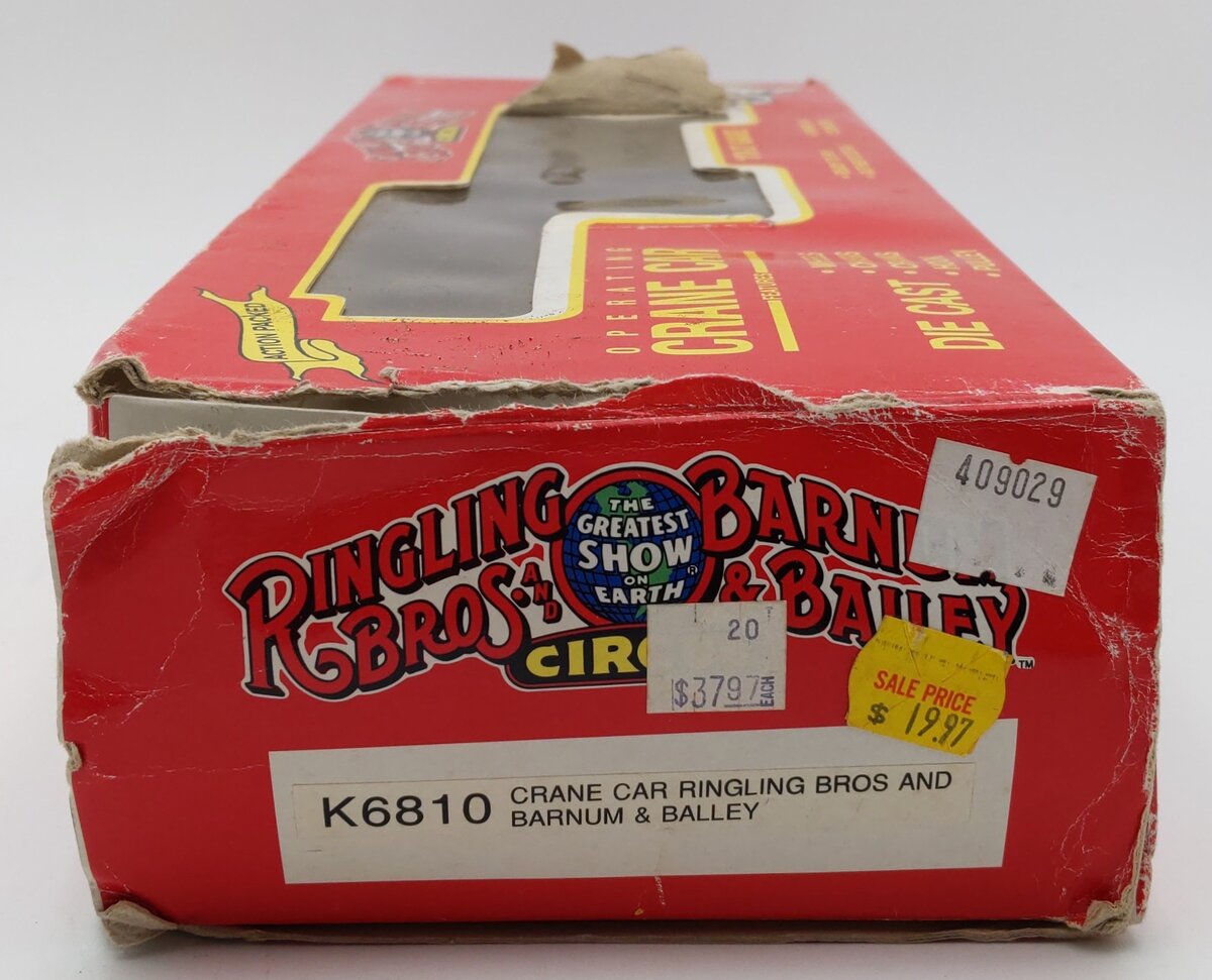 K-Line K6810 O Ringling Bros and Barnum & Bailey Operating Crane Car #6810 LN/Box