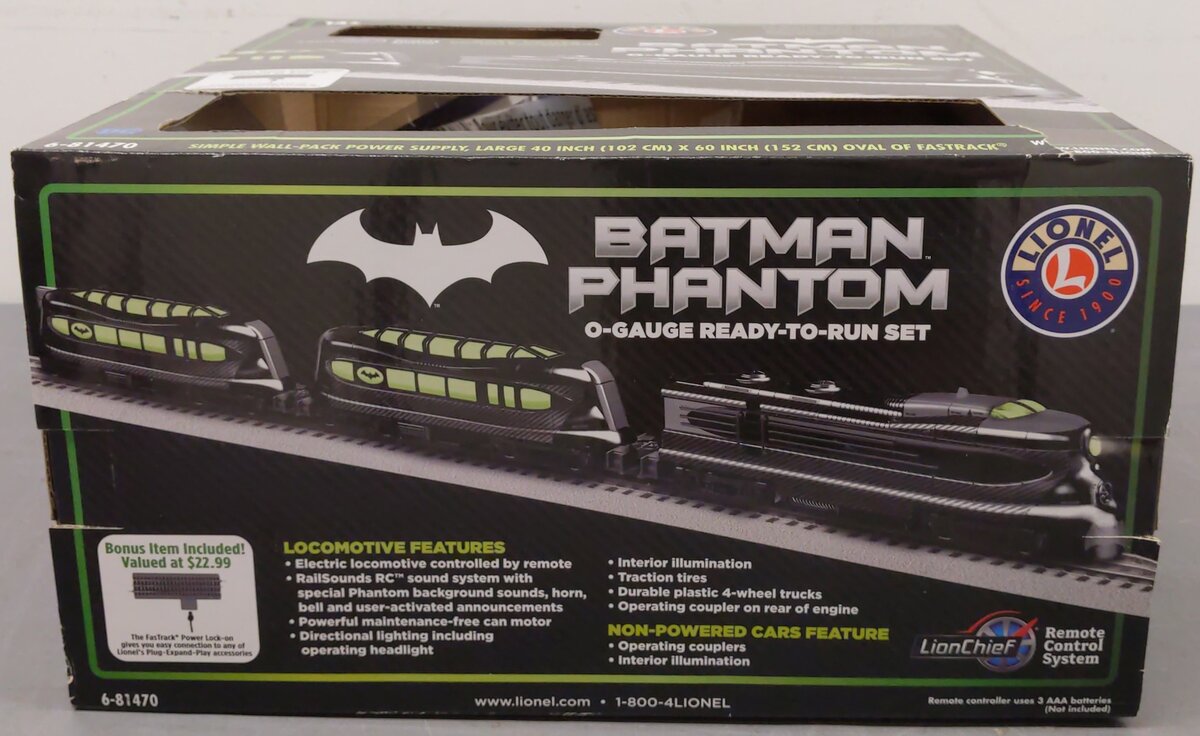 Lionel 6-81470 O Gauge LionChief DC Comics Batman Phantom Train Set EX/Box
