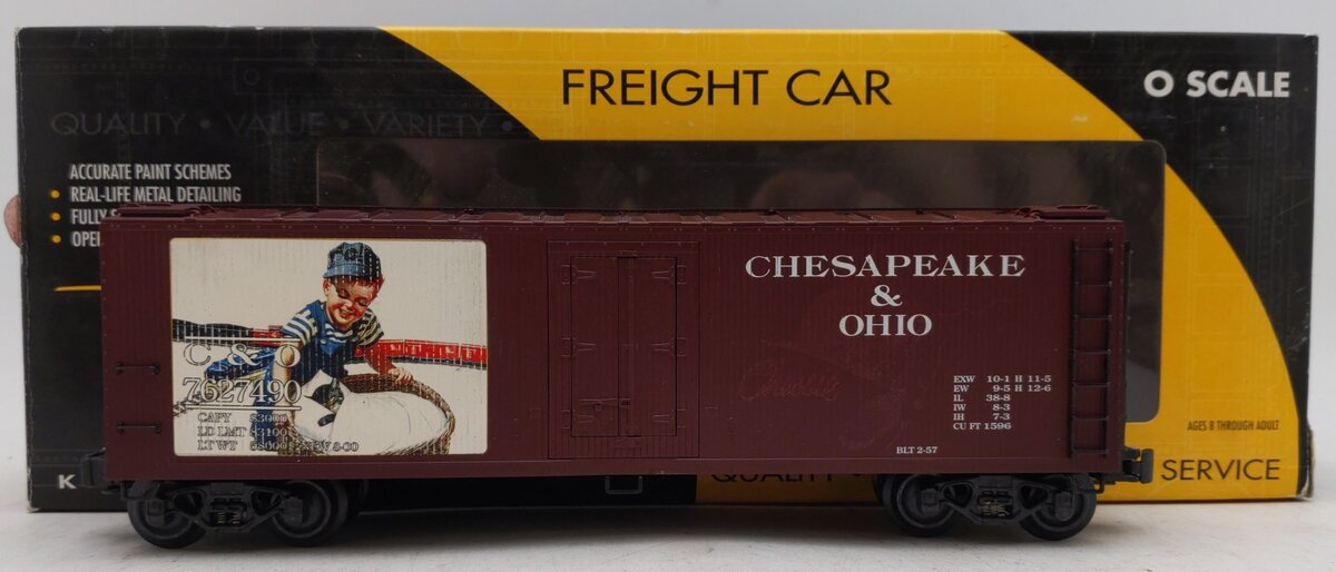 K-Line K762-7490 O Gauge Chesapeake & Ohio Historic Refrigerator Car #7627490 EX/Box