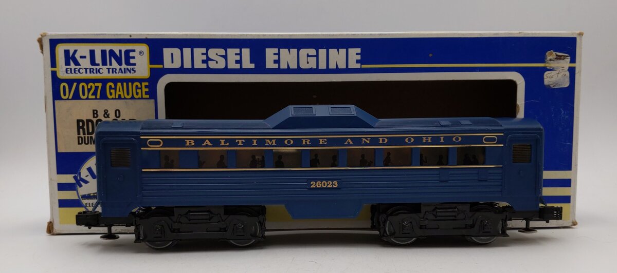 K-Line K26023 O Gauge Baltimore & Ohio RDC Non- Powered Budd Car LN/Box