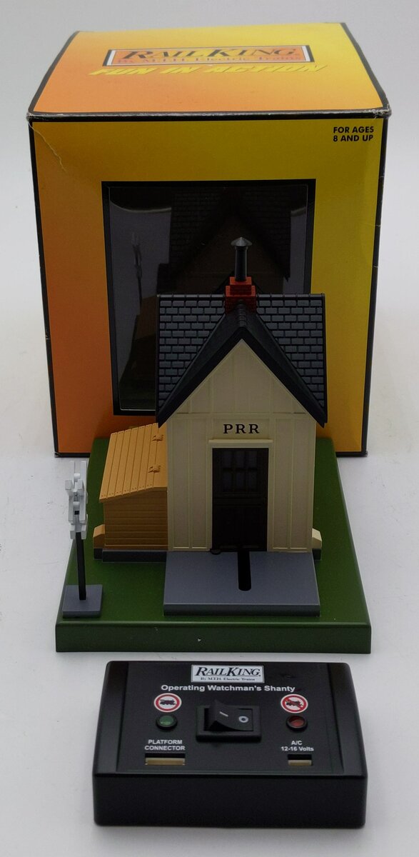 MTH 30-9147 O Gauge PRR Operating Watchman's Shanty EX/Box