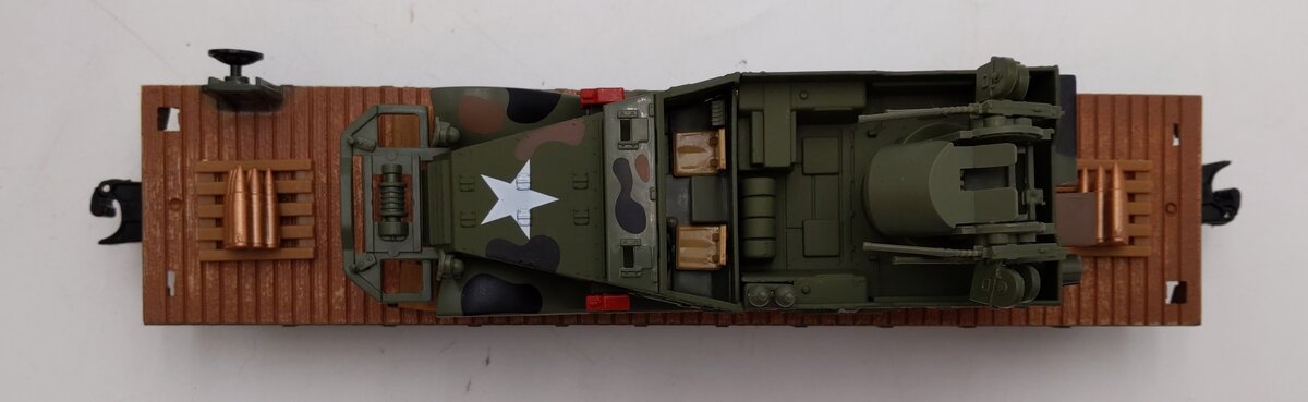 Menards 279-3384 O Gauge Army Flatcar w/ Half Track #23028 LN/Box
