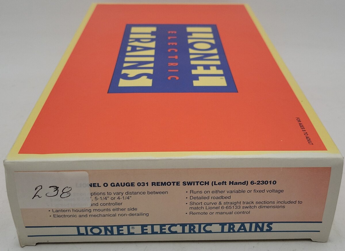 Lionel 6-23010 O-31 Left Hand Remote Control Switch Turnout LN/Box