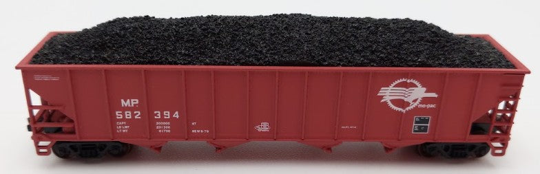 Trainworx Inc. 2403-29 N Scale MP 100-Ton Quad 4-Bay Hopper Car #582394 w Coal EX/Box