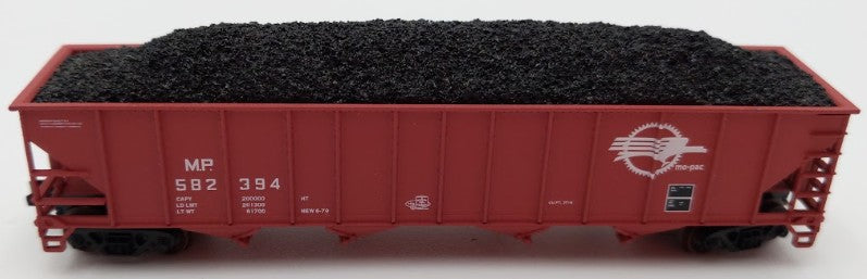Trainworx Inc. 2403-29 N Scale MP 100-Ton Quad 4-Bay Hopper Car #582394 w Coal EX/Box