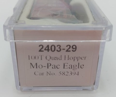 Trainworx Inc. 2403-29 N Scale MP 100-Ton Quad 4-Bay Hopper Car #582394 w Coal EX/Box