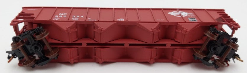 Trainworx Inc. 2403-29 N Scale MP 100-Ton Quad 4-Bay Hopper Car #582394 w Coal EX/Box