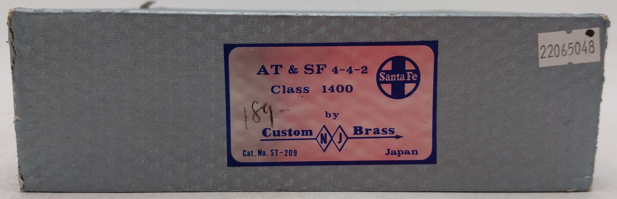 Custom NJ Brass 209 HO BRASS ATSF 4-4-2 Class 1400 Steam Loco/Tender EX/Box