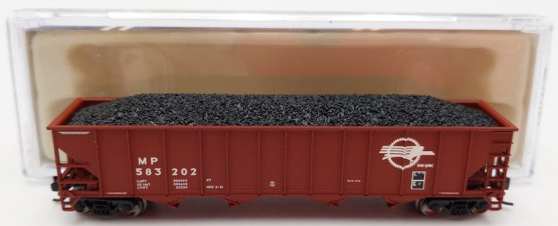 Trainworx Inc. 2403-34 N Scale MP 100-Ton Quad 4-Bay Hopper Car #583202 w Coal LN/Box