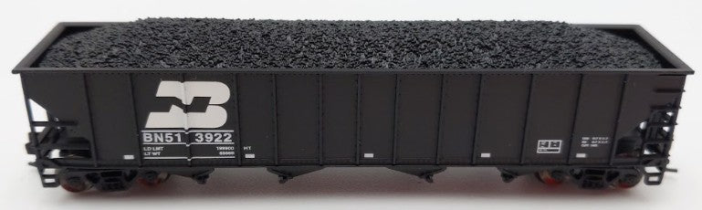 Trainworx Inc 2411-13 N Burlington Northern 100-Ton 4-Bay Hopper #513922 w Coal LN/Box
